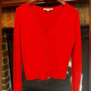 Ann Taylor LOFT- Red Open Cardigan